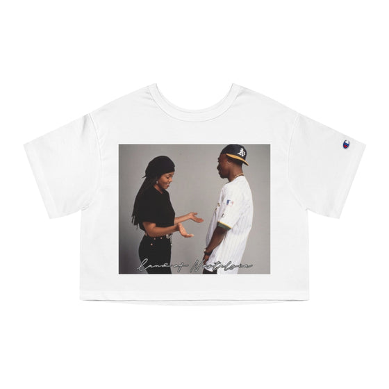 Land of Nostalgia Janet Jackson and Tupac Vintage Poetic Justice Love Champion Women's Heritage Cropped T-Shirt