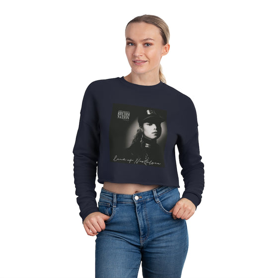 Land of Nostalgia Janet Jackson Classic Rhythm Nation Cover Women's Cropped Sweatshirt