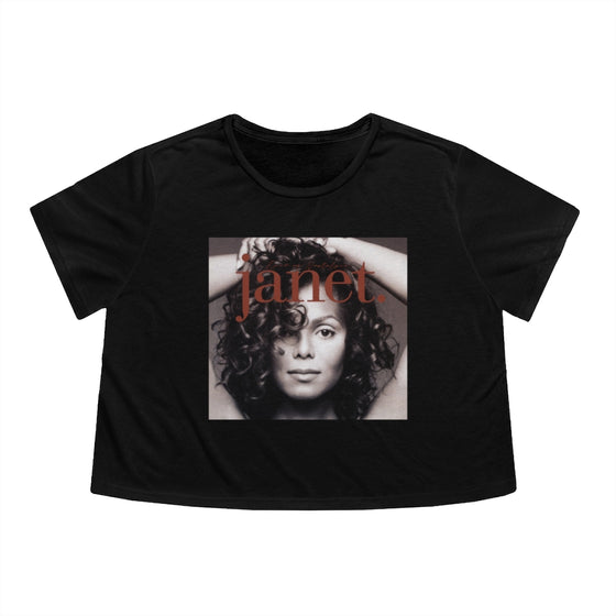 Land of Nostalgia Janet Jackson 'Janet' Album Cover Women's Flowy Cropped Tee