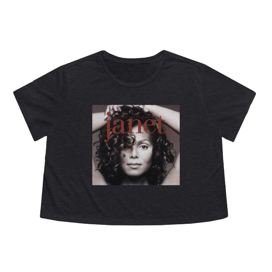 Land of Nostalgia Janet Jackson 'Janet' Album Cover Women's Flowy Cropped Tee