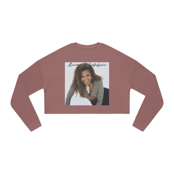 Land of Nostalgia Janet Jackson Euphoric Smile Women's Cropped Sweatshirt