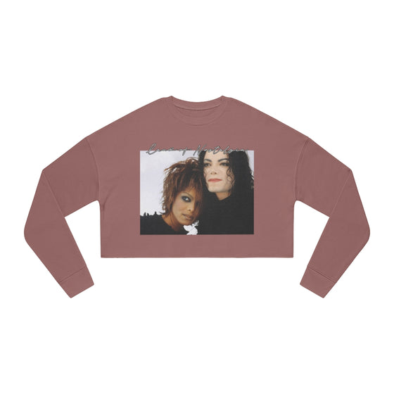 Land of Nostalgia Janet & Michael Vintage Scream Women's Cropped Sweatshirt