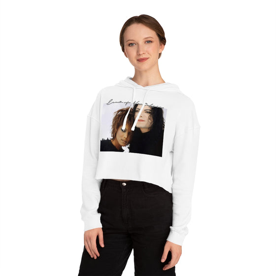 Land of Nostalgia Janet & Michael Vintage Scream Women’s Cropped Hooded Sweatshirt