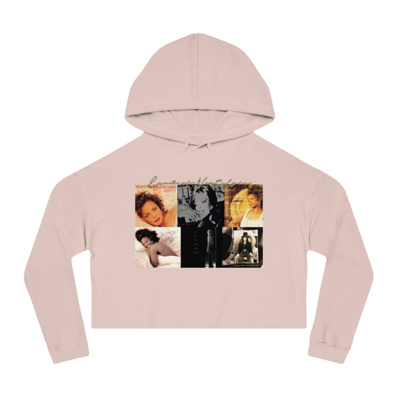 Land of Nostalgia Janet Jackson 'Janet' Top 6 Album Single Cover Women’s Cropped Hooded Sweatshirt