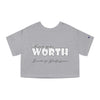 Land of Nostalgia Know your Worth Champion Women's Heritage Cropped T-Shirt