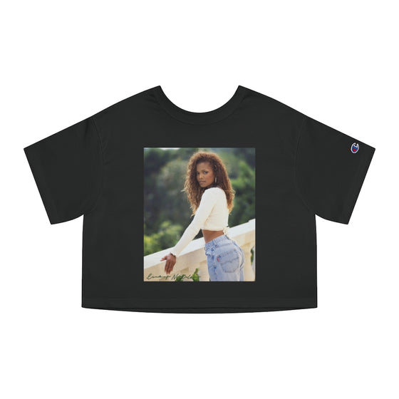 Land of Nostalgia Janet Jackson Natural Vibration Champion Women's Heritage Cropped T-Shirt