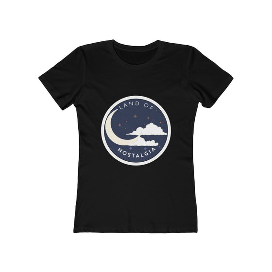 Land of Nostalgia Women's The Boyfriend Tee with Blue Alternate Logo