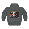 Land of Nostalgia Love & Basketball Vintage Heart Play Unisex Heavy Blend™ Hooded Sweatshirt