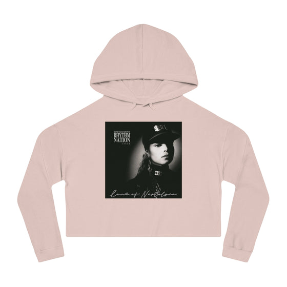 Land of Nostalgia Janet Jackson Classic Rhythm Nation Cover Women’s Cropped Hooded Sweatshirt