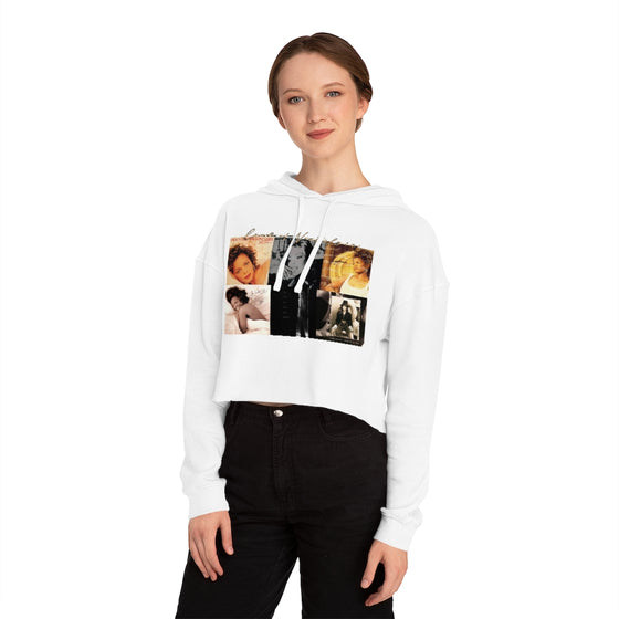 Land of Nostalgia Janet Jackson 'Janet' Top 6 Album Single Cover Women’s Cropped Hooded Sweatshirt