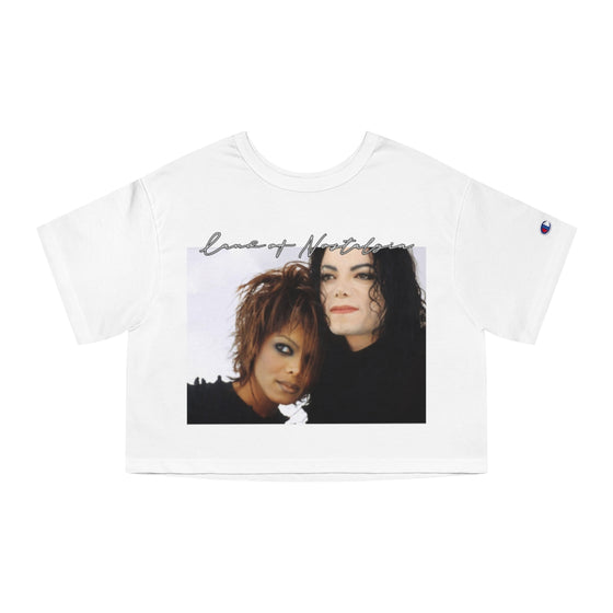 Land of Nostalgia Janet & Michael Vintage Scream Champion Women's Heritage Cropped T-Shirt