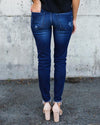 Land of Nostalgia Women's Skinny Ripped Holes Long Trousers Slim Denim Jeans Pants