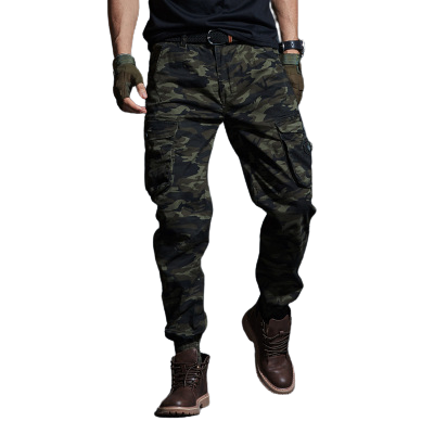 Land of Nostalgia Multi-Pocket Military Tactical Army Joggers Men's Casual Cargo Camouflage Trousers