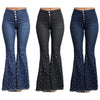 Land of Nostalgia High Waist Flare Pants Women's Skinny Trousers Casual Jeans