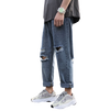 Land of Nostalgia Hip Hop Men's Casual Loose Trousers Straight Pants Denim Jeans