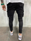 Land of Nostalgia Men's Fashion Hip Hop Cargo Pants with Side Pockets Trousers Jeans