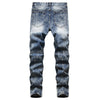 Land of Nostalgia Men's Straight Trousers Denim Ripped Jeans