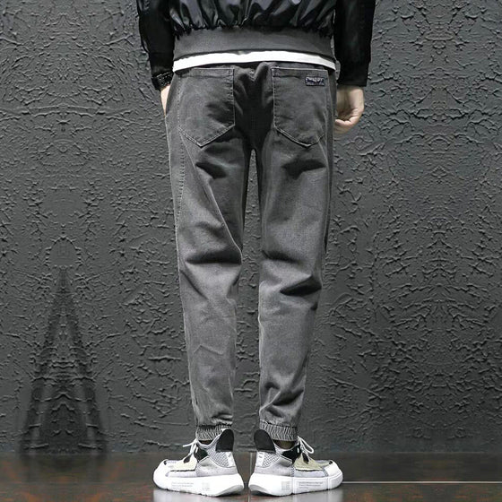 Land off Nostalgia Design Men's Trendy Streetwear Boys Trousers Gray Pants Jeans Denim