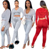 Land of Nostalgia Streetwear Sexy V-Neck Crop Tops Women's Jogger Pleated Pants Suit Set