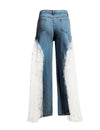 Land of Nostalgia High Waist Loose Wide Leg Casual Pants Women's Flare Denim White Gauze Star Print Denim Jeans