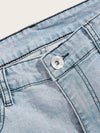 Land of Nostalgia Men's Soft Cotton Denim Ripped Patch Skinny Jeans Shorts