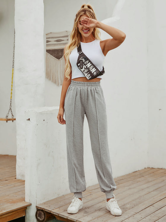Land of Nostalgia High Waist Casual Loose Stretch Women's Trousers Sweat Jogger Pants