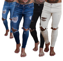  Land of Nostalgia Men's Streetwear Skinny Ripped Jeans (Ready to Ship)