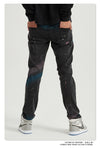 Land of Nostalgia High Street Knees Ripped Jeans Ink-Splashes Stretch Denim Torn Jeans for Boys