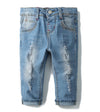Land of Nostalgia Boys Girls Toddler Kids Distressed Ripped Denim Jeans Trousers (3-8T)