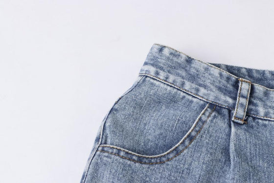 Land of Nostalgia Straight Trousers Pants Women's Denim Pocket Jeans
