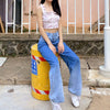 Land of Nostalgia Distressed Women's Wide Leg Tall Trousers Loose Jeans