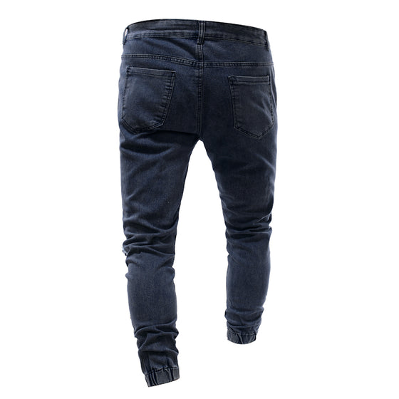 Land of Nostalgia Slim Fit Distressed Harem Ripped Jeans Men's Trousers Jogger Pants