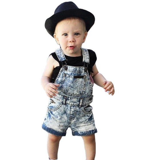 Land of Nostalgia Boys Girls Toddler Rompers Overalls Denim Jumpsuit