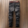 Land of Nostalgia Fashion Men's Vintage Destroyed Skinny Trousers Straight Denim Jeans (Ready to Ship)