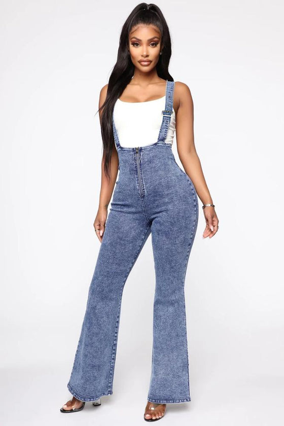 Land of Nostalgia High Waist Elastic Trousers Women's Flare Pants Jeans
