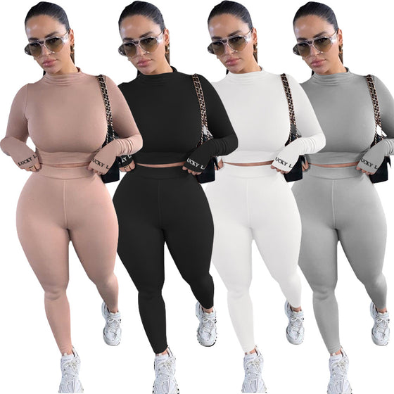 Land of Nostalgia Two Pieces Long Sleeve Tracksuit Women's Sexy Jumpsuit Set