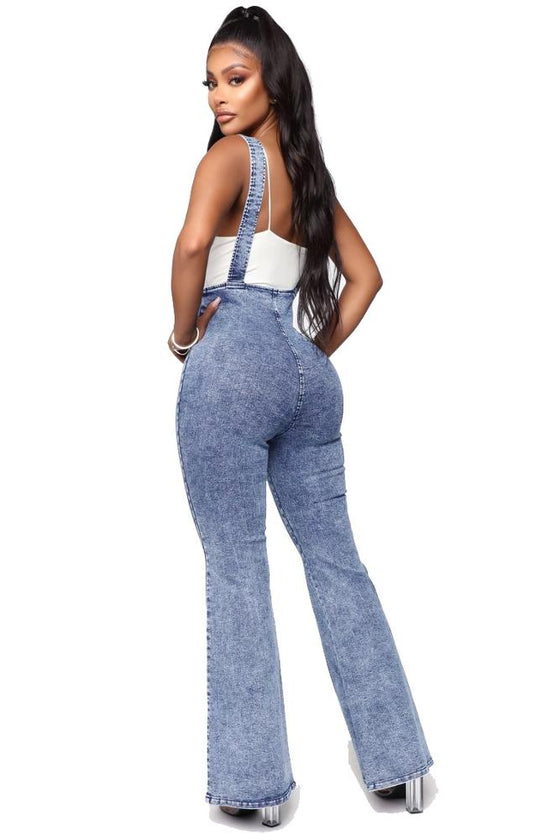 Land of Nostalgia High Waist Elastic Trousers Women's Flare Pants Jeans