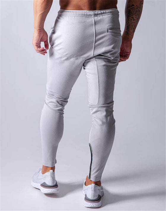 Land of Nostalgia Men's Casual Streetwear Fit Trousers Jogging Pants Zipper Design Joggers