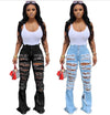 Land of Nostalgia High Waist Flare Bell Bottom Women's Ripped Jeans