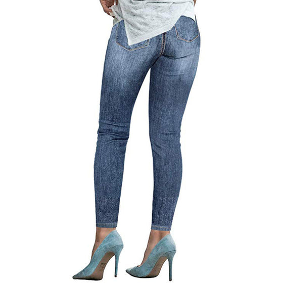 Land of Nostalgia High Waist Skinny Ripped Trousers Pants Stretch Women's Jeans