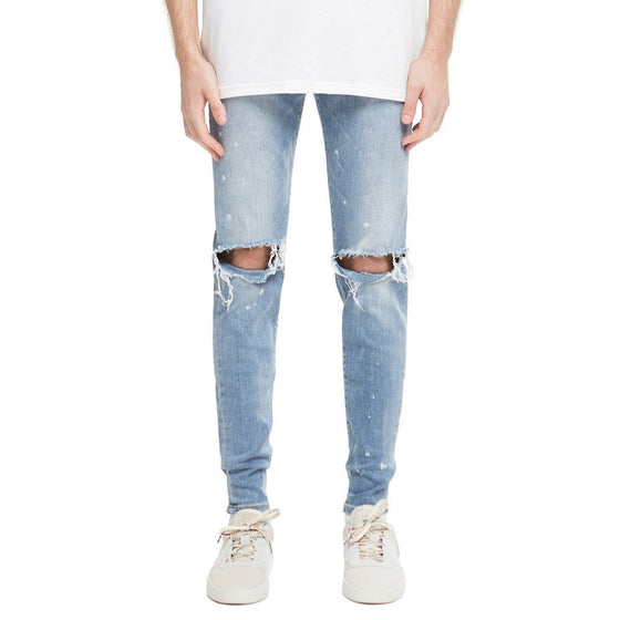 Land of Nostalgia Men's Denim Trousers Ripped Jeans with Hole (Read to Ship)