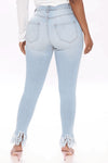 Land of Nostalgia High Street Stretch Ripped Trousers Women's Casual Skinny Denim Jeans