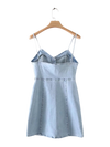 Land of Nostalgia Women's V-neck Suspender Summer Denim Dress