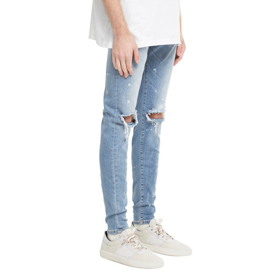 Land of Nostalgia Men's Denim Trousers Ripped Jeans with Hole