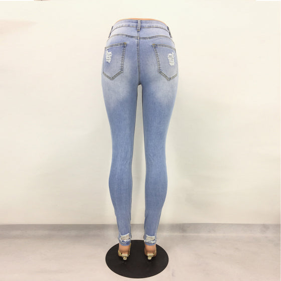 Land of Nostalgia Women's Sexy Sexy Ripped Pants Denim Jeans