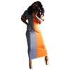 Land of Nostalgia Plus Size Women's Splicing Colors Casual Dress (Ready to Ship)