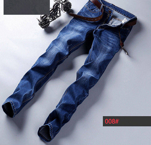 Land of Nostalgia 5-Pockets Men's Casual Straight Business Trousers Jeans