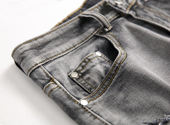 Land of Nostalgia Men's Distressed Ripped Denim Shorts (Ready to Ship)