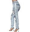 Land of Nostalgia Plus Size Women's Trousers Hole Denim Ripped Jeans