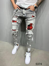 Land of Nostalgia Distressed Men's High Street Skinny Denim Ripped Jeans Pants (Ready to Ship)